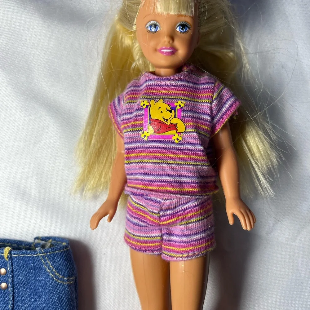 Vintage 90s‎ Stacie Barbie Pooh Flashlight Fun Doll w/ Outfit & Shoes EUC